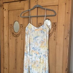 Abercrombie & Fitch Light Blue & Yellow Floral Maxi Dress